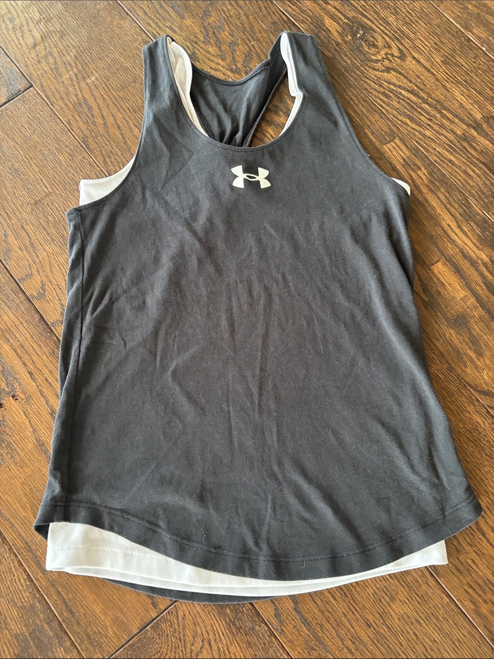 Under Armour Double Black Tank with White tank Underneath